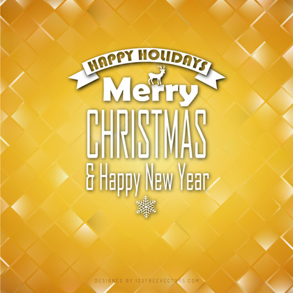 Merry Christmas and Happy New Year Orange Background Template