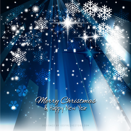 Dark Blue Sparkles Christmas Snowflake Background Design