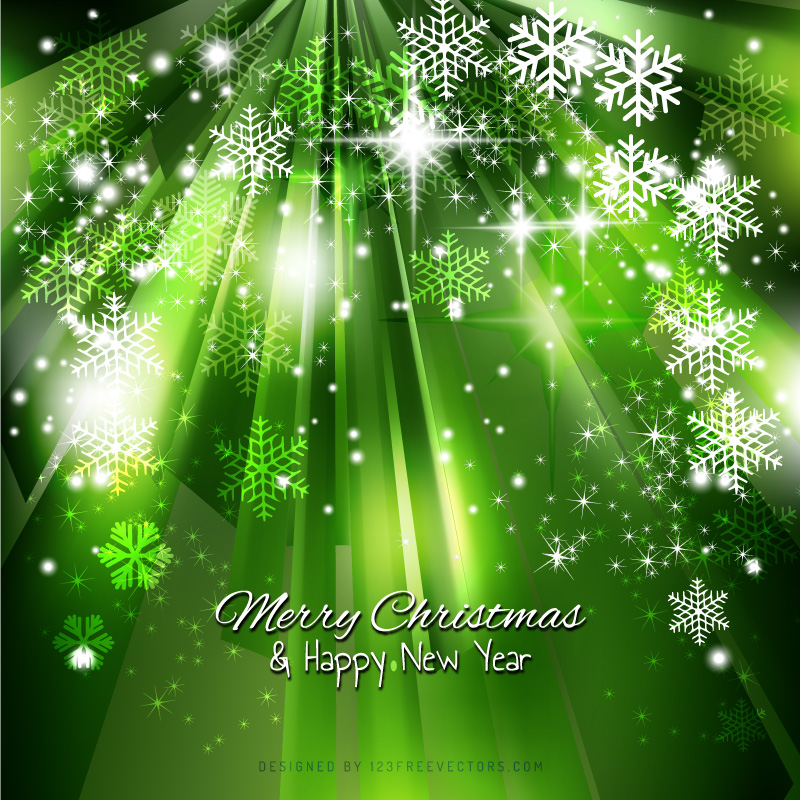 Green Sparkles Christmas Snowflake Background Image