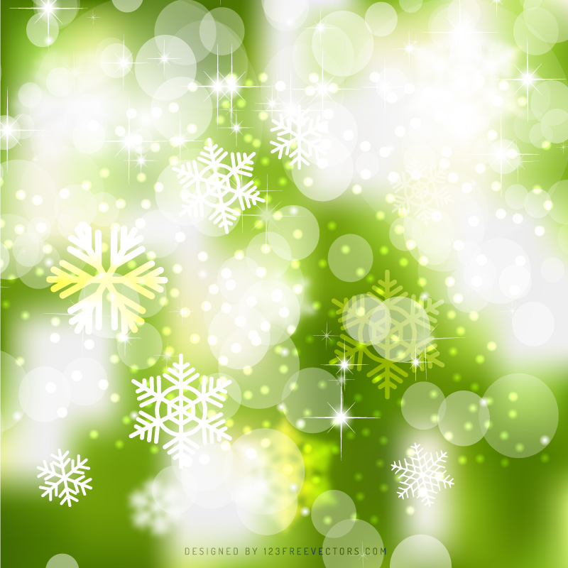 Green Bokeh Christmas Lights Background Template