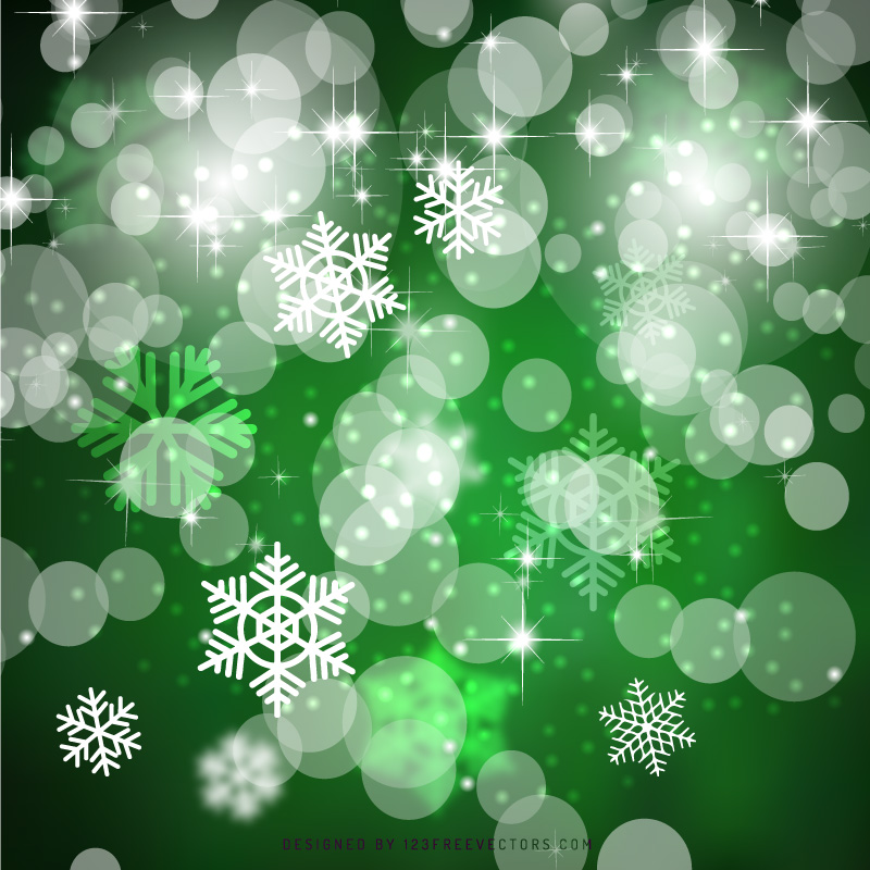 Green Christmas Bokeh Lights Background Graphics