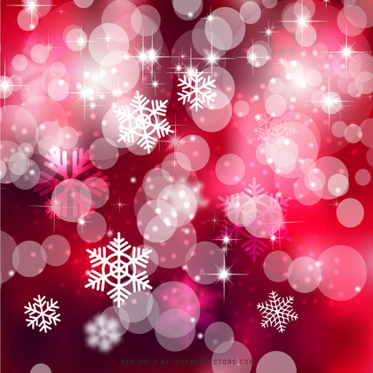 Red Christmas Bokeh Lights Background Design