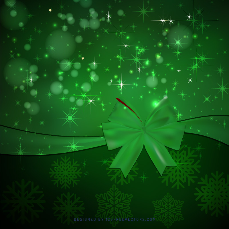 Green Christmas Bow Background