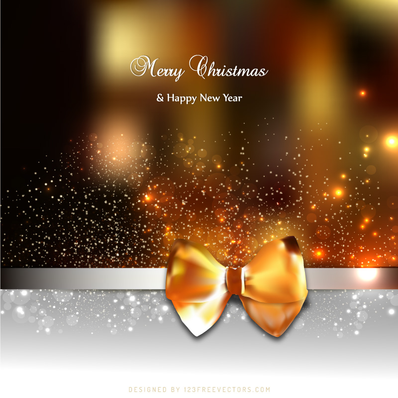 Black Orange Fire Holiday Greeting Card Background with Bow