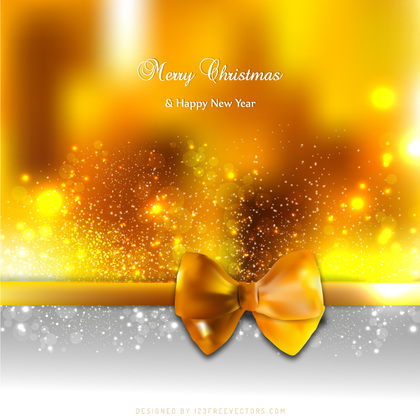 Orange Christmas Greeting Card Bow Background Graphics