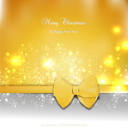 Orange Christmas Greeting Card Bow Background Template