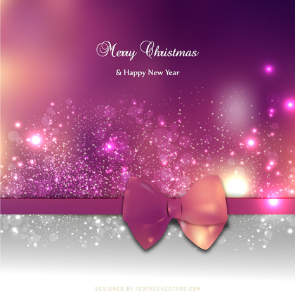 Pink Christmas Greeting Card Background with Bow