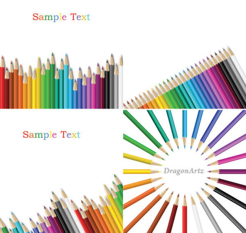 Colorful Drawing Pencils Vector Free