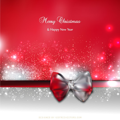 Red Holiday Greeting Card Background with Bow