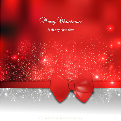 Red Christmas Greeting Card Bow Background Design