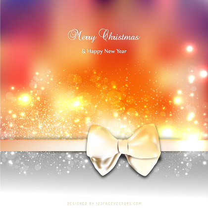 Merry Christmas Greeting Card Bow Background Design