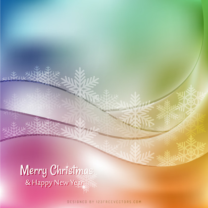 Merry Christmas and Happy New Year Colorful Background