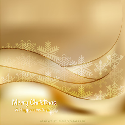 Merry Christmas and Happy New Year Gold Background