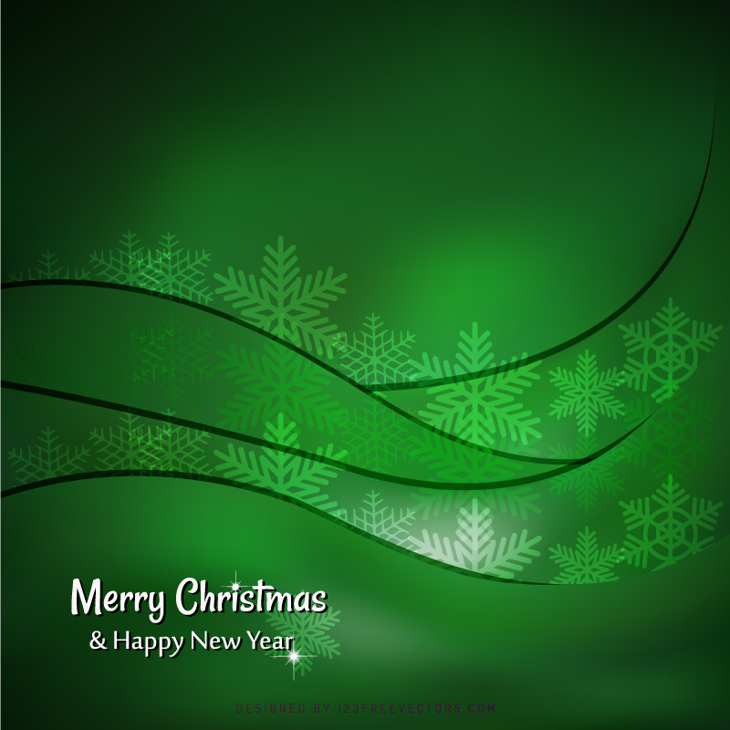 Merry Christmas and Happy New Year Green Background