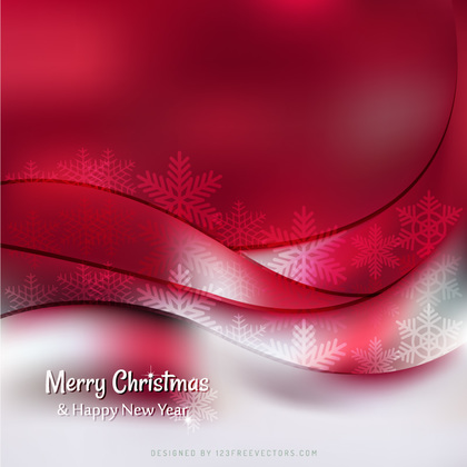 Red Christmas Background with Snowflakes