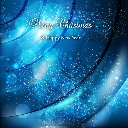 Dark Blue Sparkles Christmas Background Design