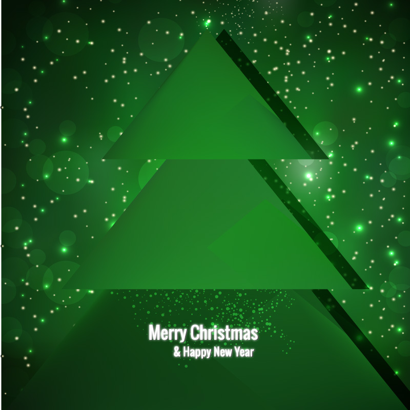 Green Christmas Tree Background Design