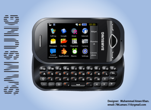 Samsung B3410 Mobile Phone Vector Illustration