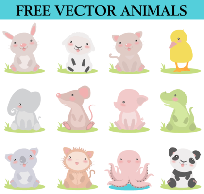 Free Cute Cartoon Animals Vector Images