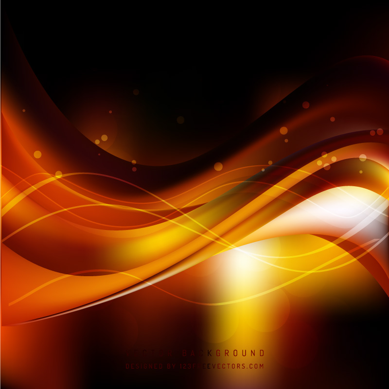 Black Orange Fire Wave Background Template