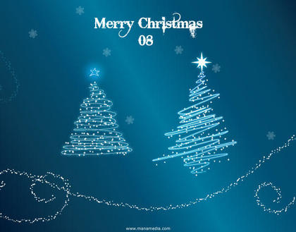 Sparkle Christmas Tree Vector with Snow Wallpaper
