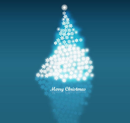 Vector Snowflake in Christmas Tree Background Image