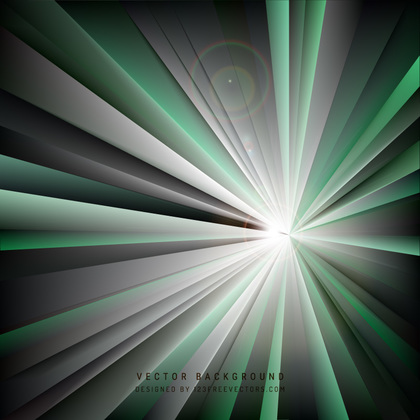 Abstract Black Green Light Rays Background Design