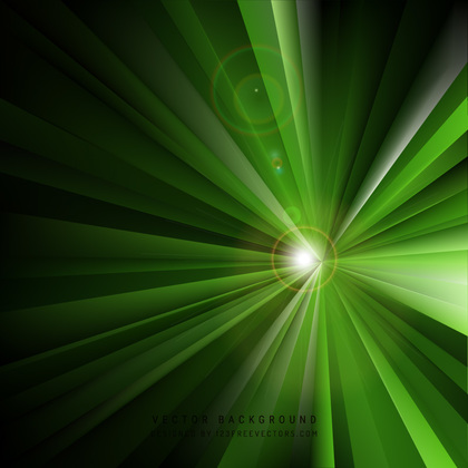 Abstract Black Green Light Rays Background Image