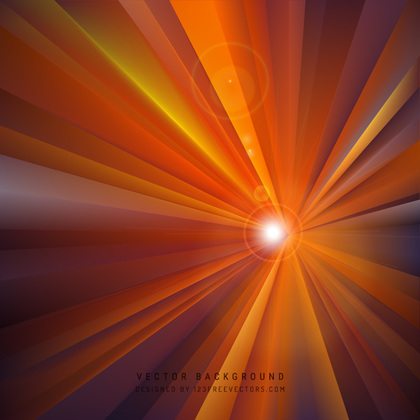 Abstract Dark Orange Light Burst Background Design