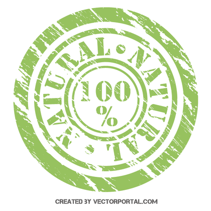 100% Natural Stamp Vector Illustrator