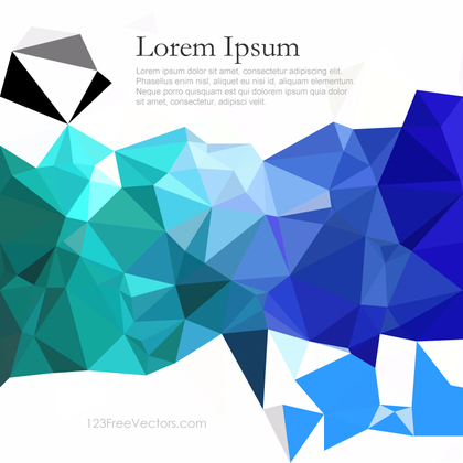 Blue Turquoise Polygonal Triangular Background Template