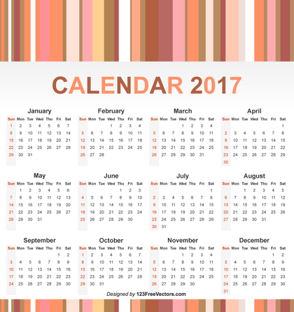 Free 2017 Year Calendar