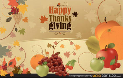 Thanksgiving Greeting Card Vector