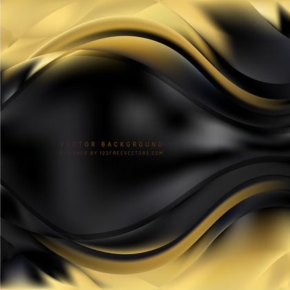 Abstract Black Gold Wave Background