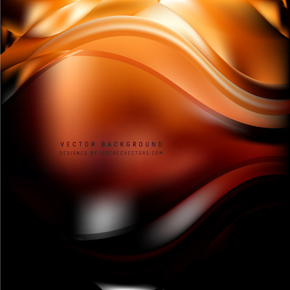 Abstract Black Orange Fire Curve Background
