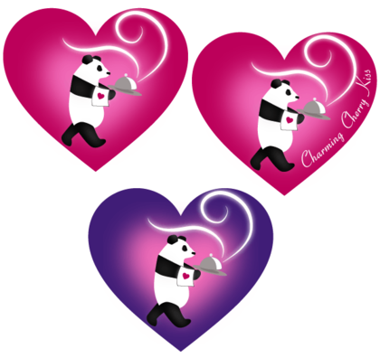 Vector Valentine’s Day Labels for Love Heart in Pandas
