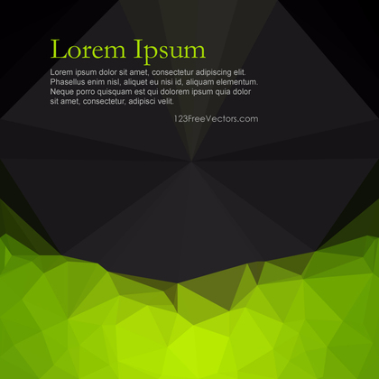 Polygonal Triangular Black Green Background Design