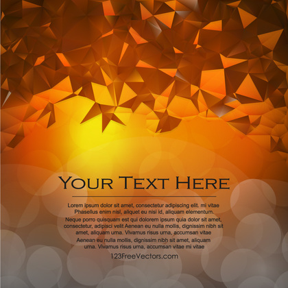 Free Abstract Dark Orange Polygonal Background Template Vector Image