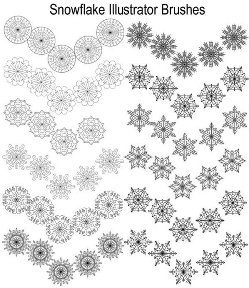Vector Snowflakes Illustrator Brushes