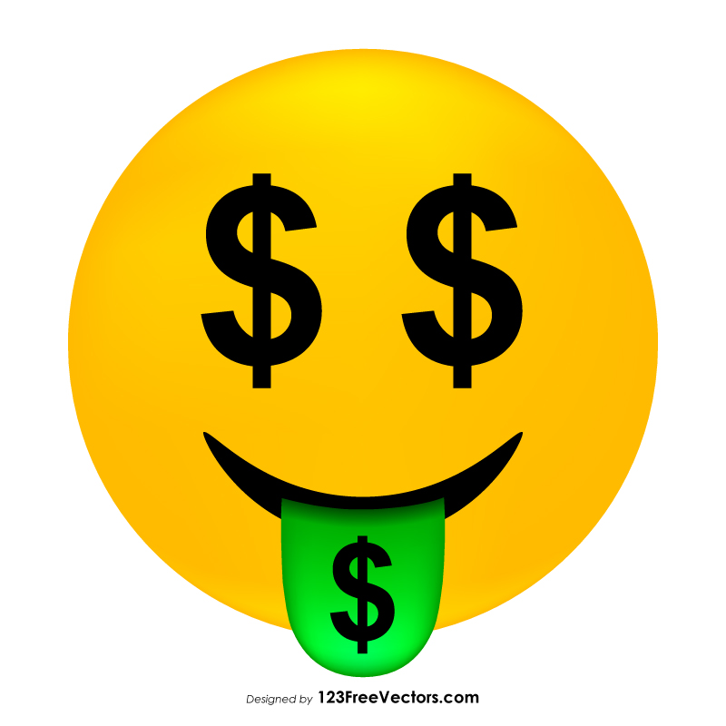 Money-Mouth Face Emoji Icons Vector
