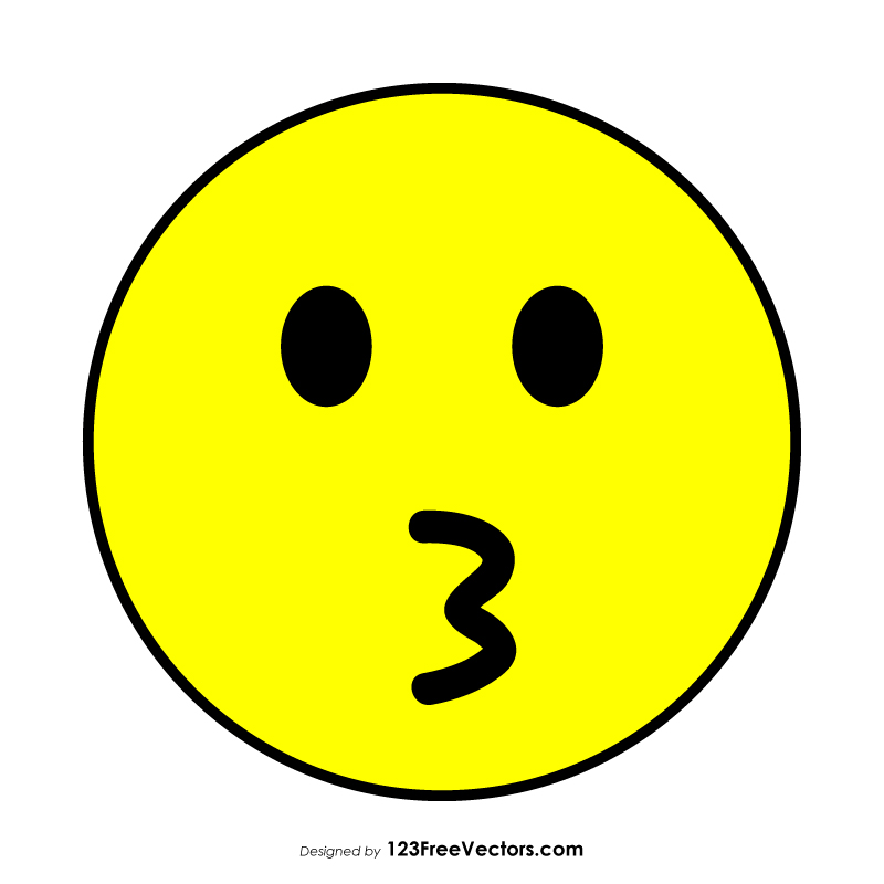 Flat Kiss Emoticon