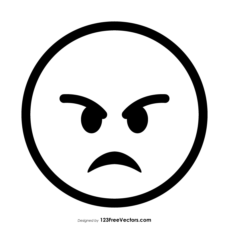 Angry Smiley Outline