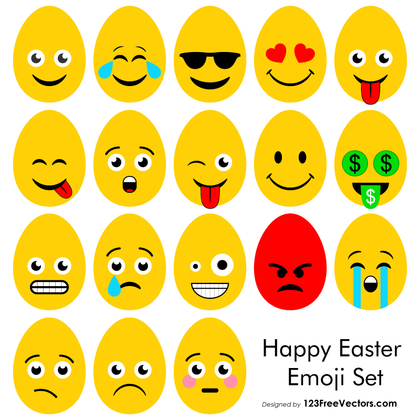 Happy Easter Emoji Vector Free