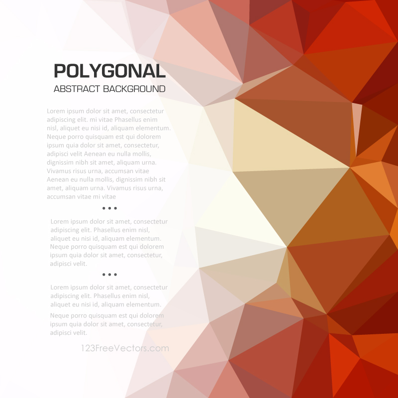 Orange Geometric Polygon Background Clip Art