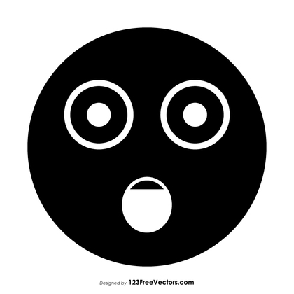 Black Face with Open Mouth Emoji Vector Free