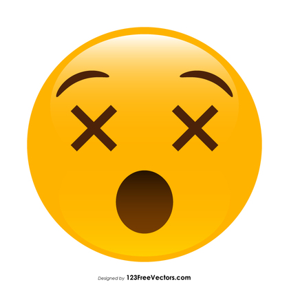 Dizzy Face Emoji Icons Vector