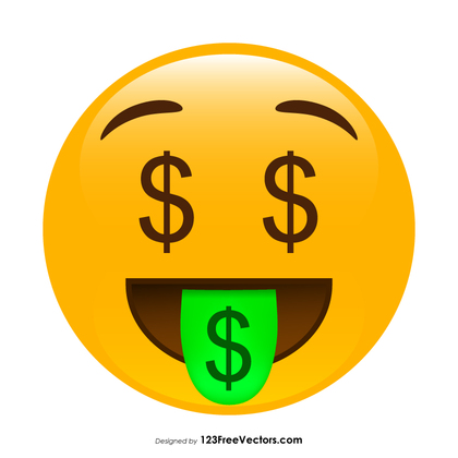 Money-Mouth Face Emoji Graphics