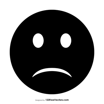 Black Slightly Frowning Face Emoji