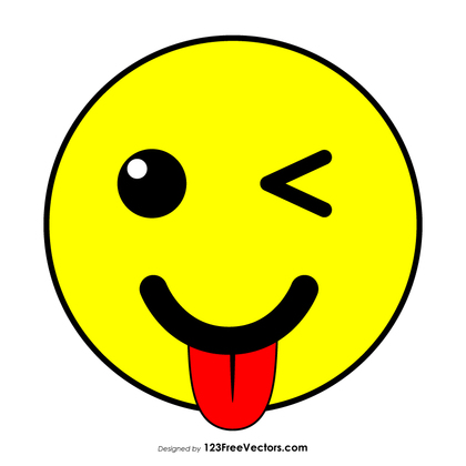 Winking Face with Tongue Emoji Vector Download