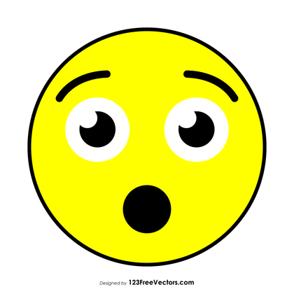 Flat Hushed Face Emoji
